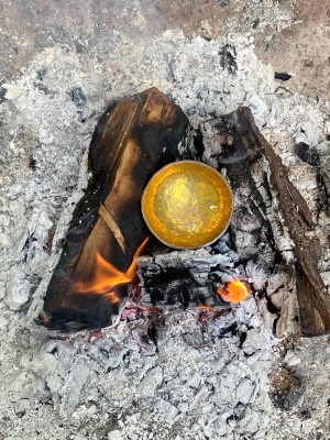 The last fire for the bowls.