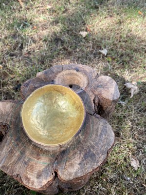 A shiny bowl.